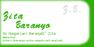 zita baranyo business card